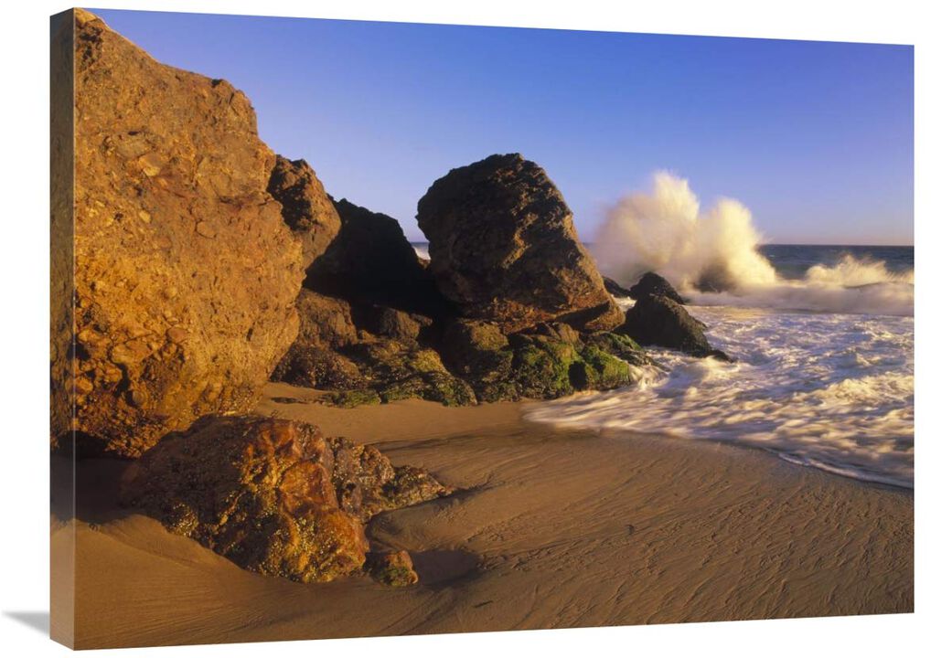 Waves crashing on Point Dume Beach, California-Canvas Art-32x24