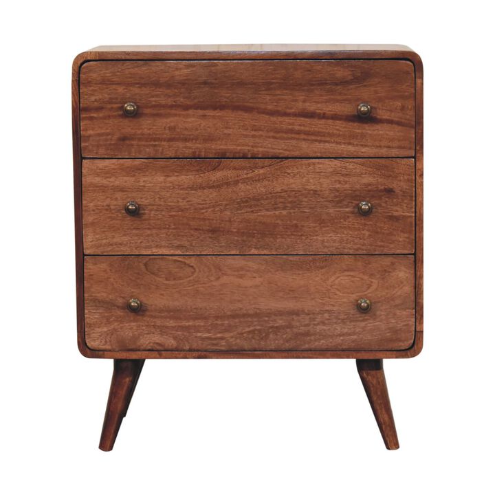 Artisan Furniture Solid Wood Curved Honey Caramel Chest