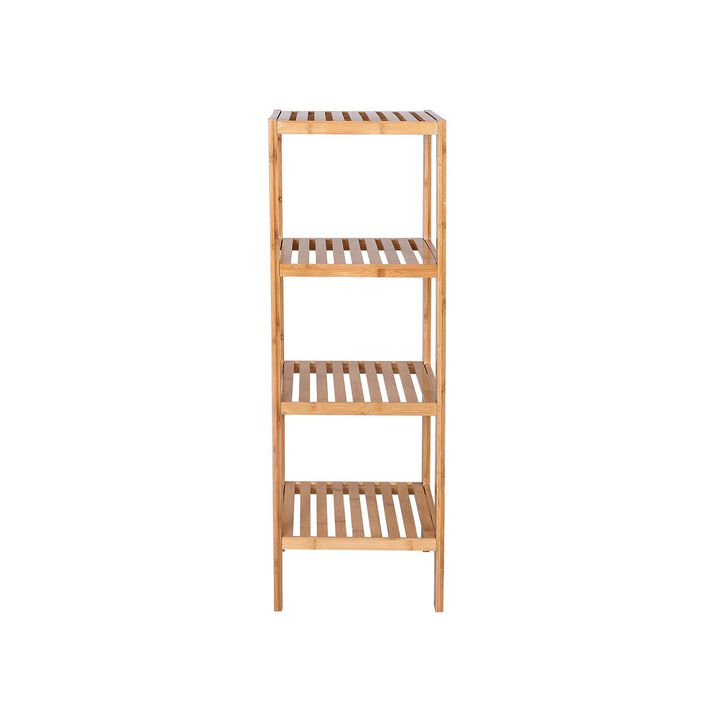 Stylish 4-Tier Bamboo Storage Rack for Bathroom Shelving