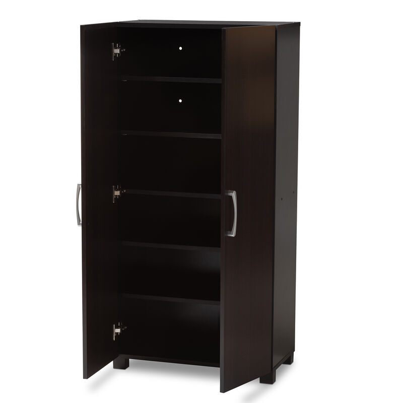 Baxton Studio Marine Modern Two Tone Wenge 2 Door Wood Entryway Shoe Storage Cabinet