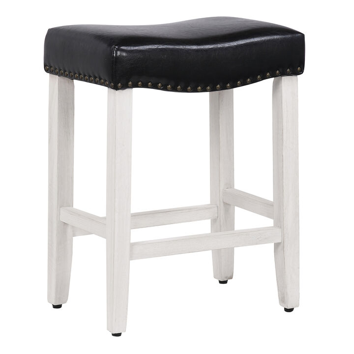 WestinTrends 24" Upholstered Saddle Seat Counter Stool