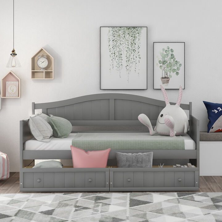 Merax Wooden Daybed with Trundle Bed
