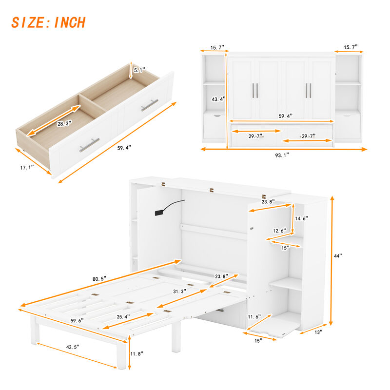 Merax Murphy Bed with Shelves