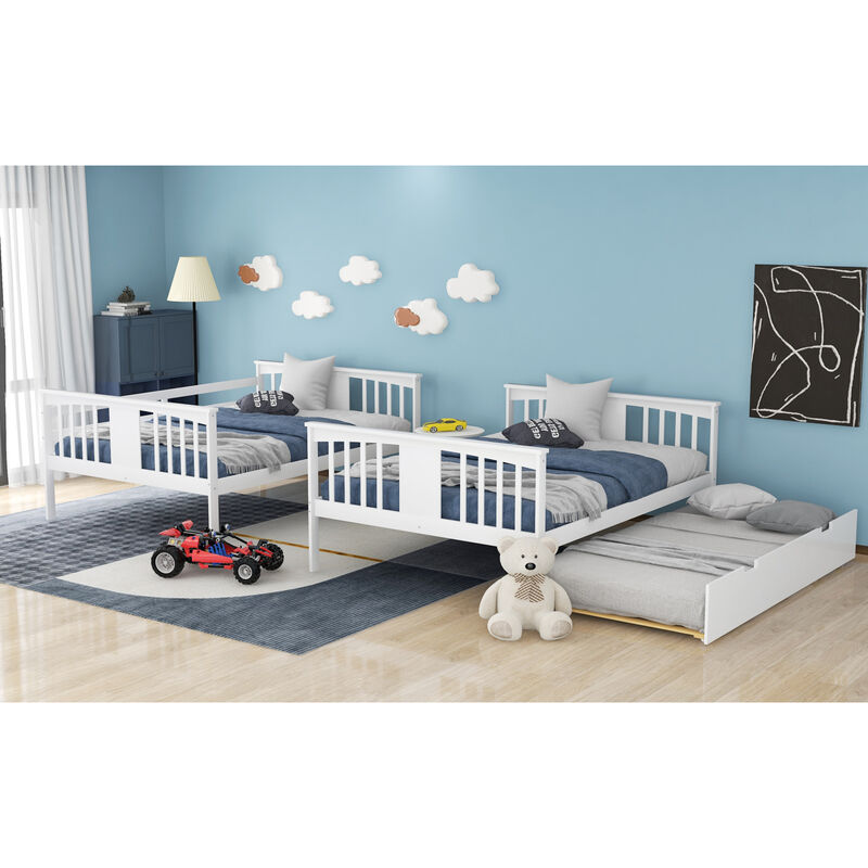 Full Over Full Bunk Bed With Twin Size Trundle And Ladder