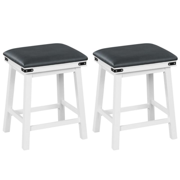 Hivvago Set of 2 24/30 Inch Dining Bar Stool with Acacia Wood Frame Hivvago Set of 2 24/30 Inch Dining Bar Stool with Acacia Wood Frame