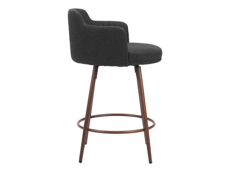 Kono Swivel Counter Stool (Set of 2) Black & Walnut