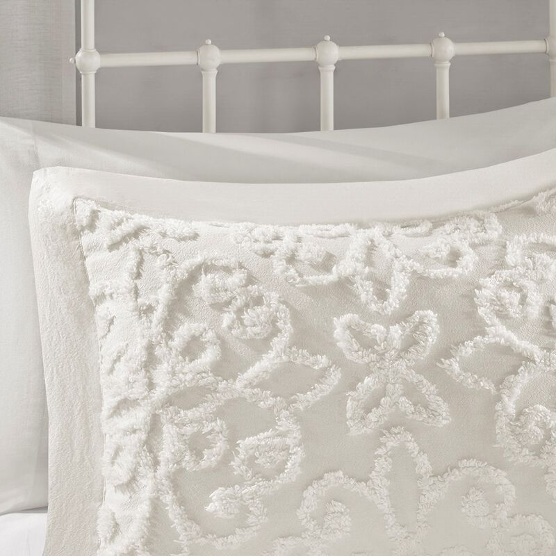 Gracie Mills Eldridge 3-Piece Tufted Chenille Floral Medallion Bedspread Set