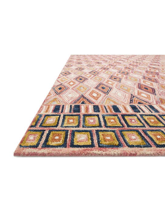 Priti PRT06 Pink/Sunset 18" x 18" Sample Rug