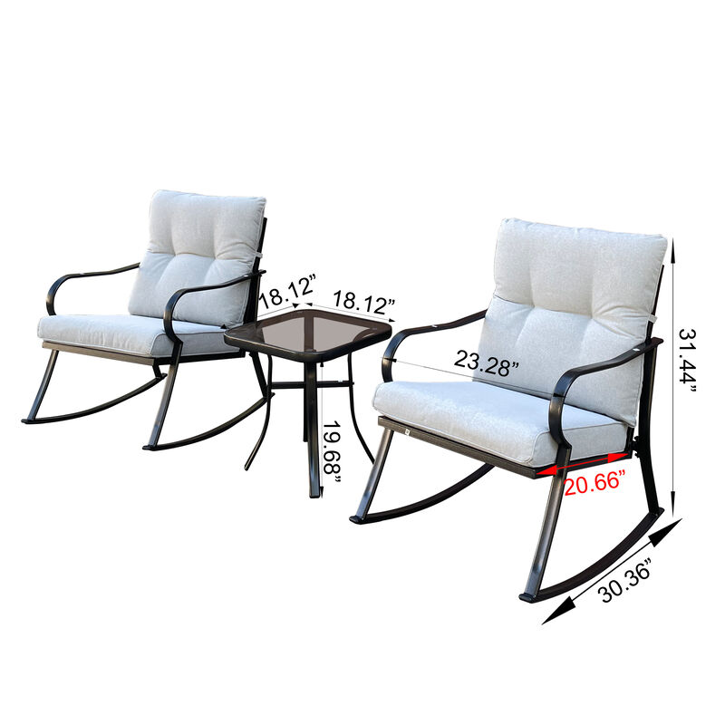 Rocker S Chair And Teapoy Offwhite