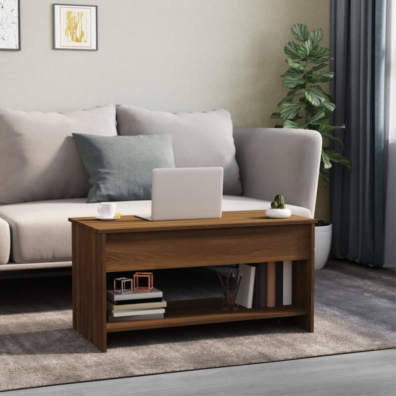 vidaXL Coffee Table Brown Oak 40.2"x19.7"x20.7" Engineered Wood
