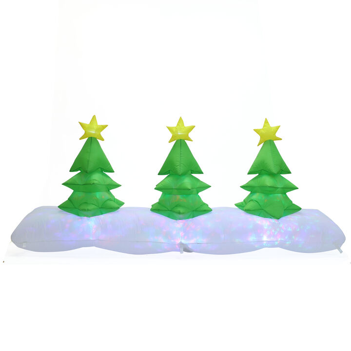 LuxenHome 8Ft Long Christmas Tree Inflatable with Festive Disco and Flashing Lights