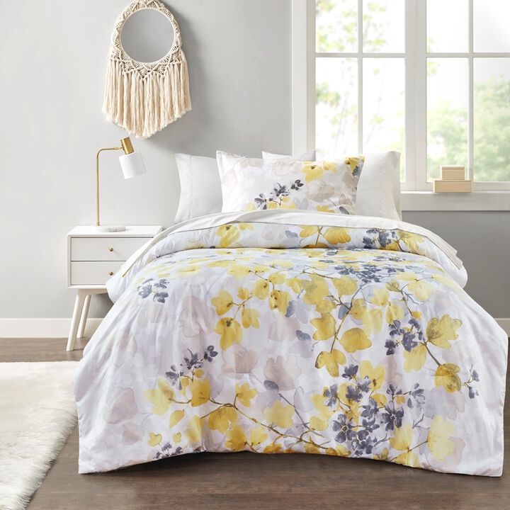 Gracie Mills Houston Modern Floral Comforter Set with Bed Sheets