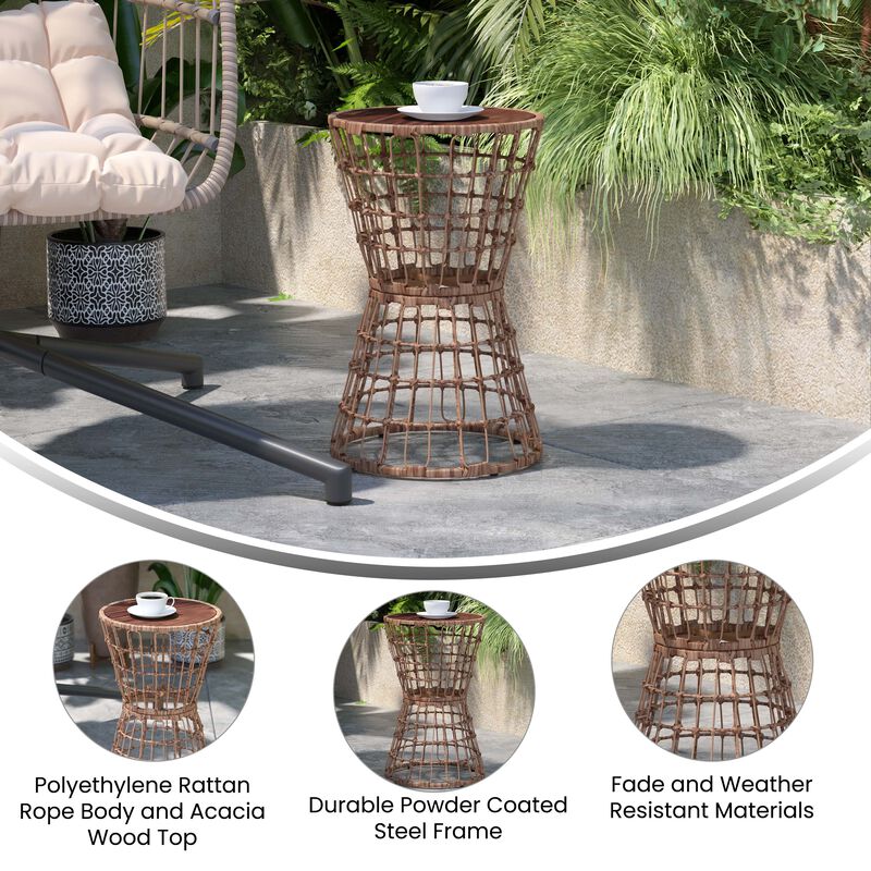 Rope Rattan Patio Table