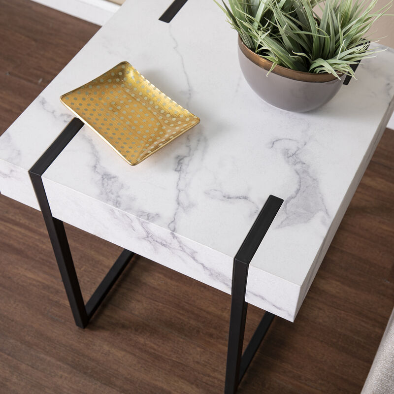 Rangley Modern Faux Marble End Table