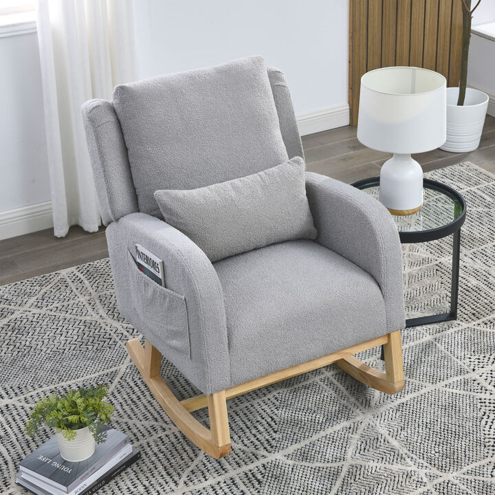 27.5" W Modern Accent High Back Living Room Casual Armchair Rocker