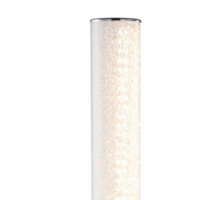 Column Style Floor Lamp with Sandrock Acrylic Tube, Clear-Benzara