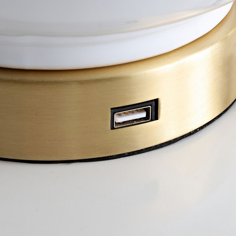 Han Ceramic/Iron Contemporary USB Charging LED Table Lamp