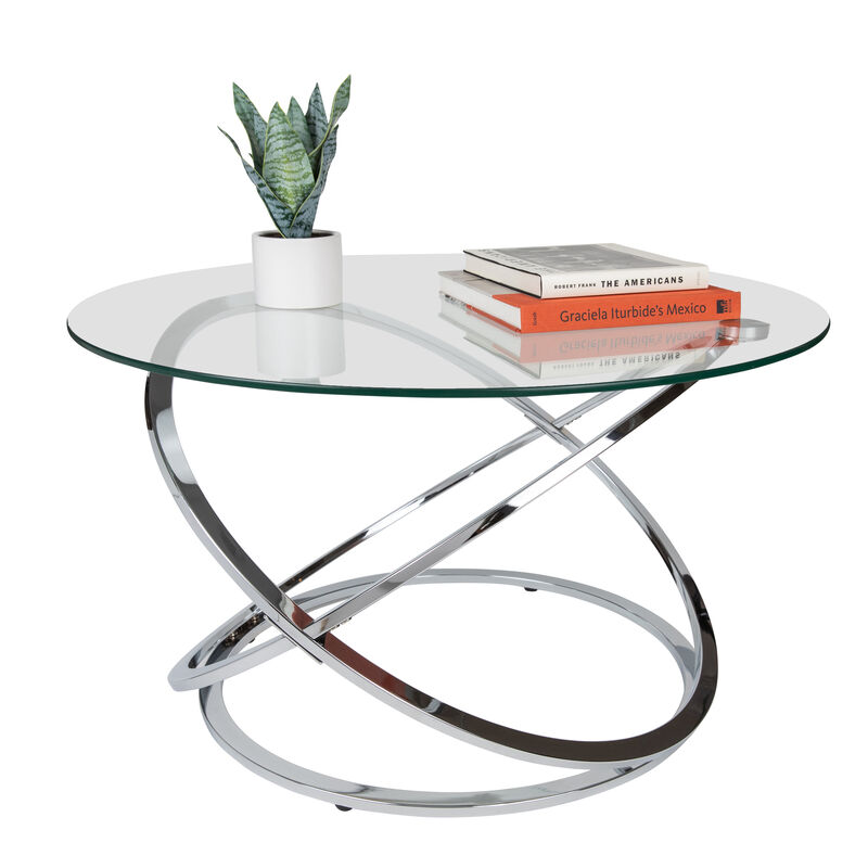 Galaxy Tempered Glass Round Coffee Table