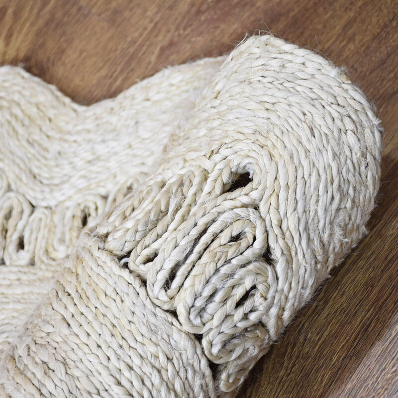 HAND WOVEN JUTE ECO-FRIENDLY Oriental AREA RUGS - 4'x4', Round Shape, White Color, Oriental Pattern, High Pile, Natural Fiber, Outdoor Indoor Handmade Area Rugs for Living Room, Bed Room (J00074)