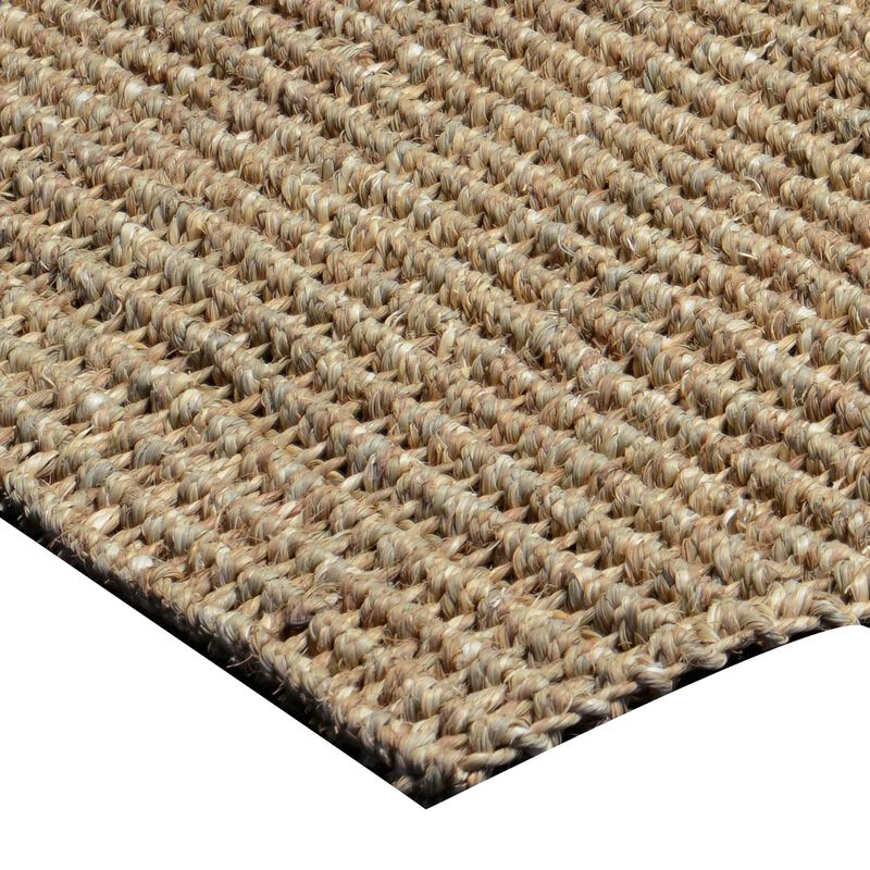 Quell 8 x 10 Handwoven Area Rug, Natural Brown Seagrass, Braided Design - Benzara