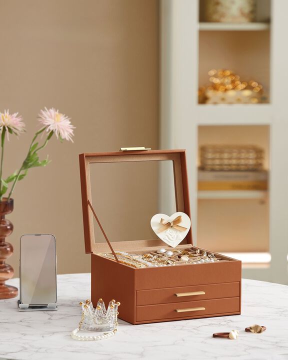 Jewelry Box with Glass Lid