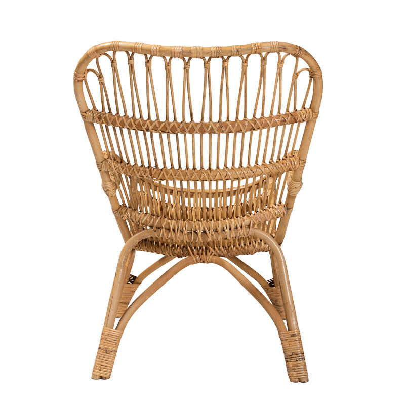 Bali & Pari Earvin Modern Bohemian Natural Brown Rattan Armchair