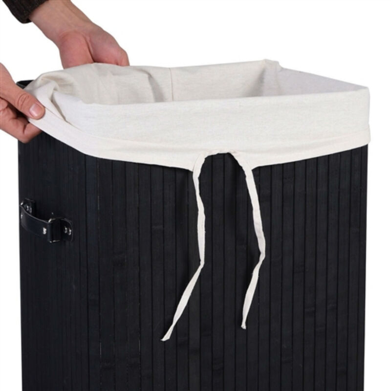 Handwoven Wicker Laundry Hamper with Removable Fabric Liner