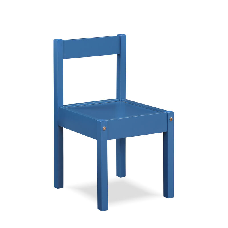 Gibson 3-Piece Dry Erase Kids Table & Chair Set, Dark Blue