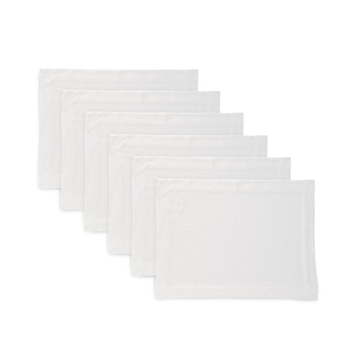 Solino Home 100% Pure Linen Placemats  Set of 6, 14 x 19 Inch | Sonoma