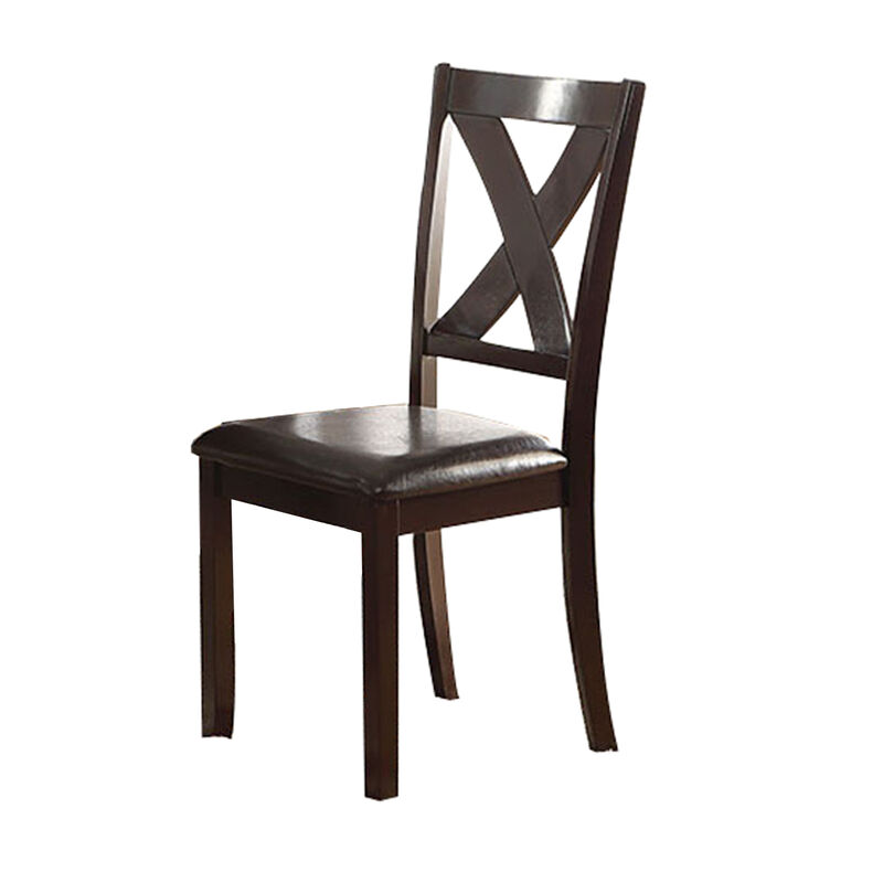 Rubber Wood 6 Pieces Dining Set In Espresso Brown-Benzara