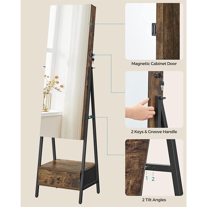 Standing LED Jewelry Cabinet for Stylish and Illuminated Storage