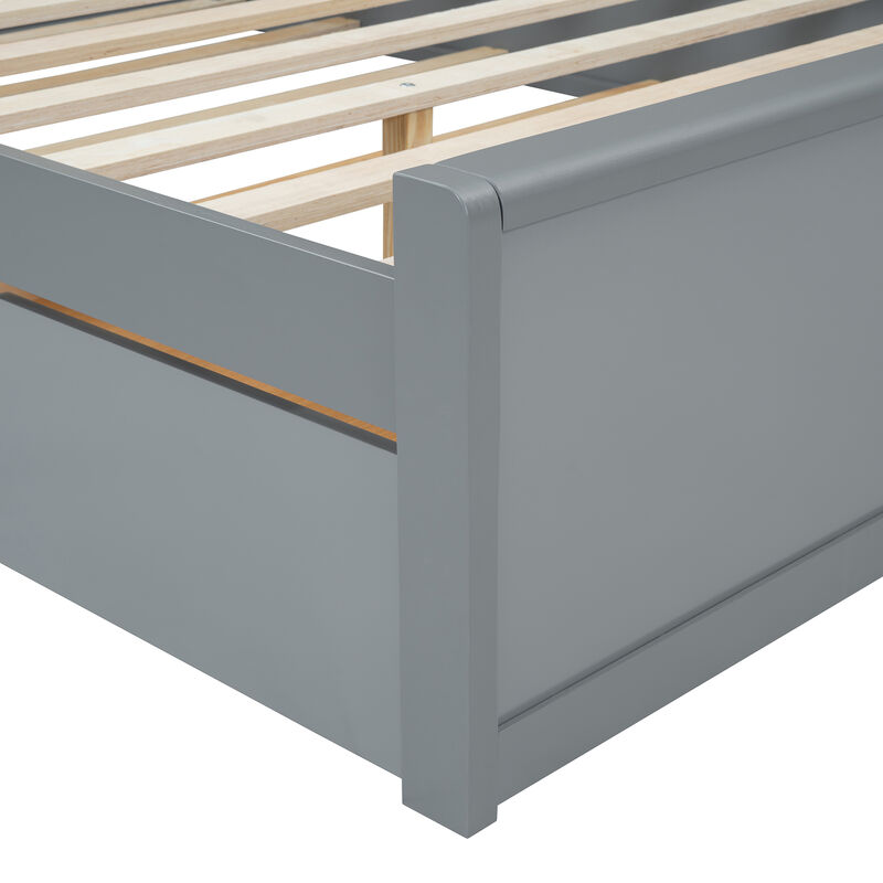 Merax Platform Bed with 2 Drawers and Trundle