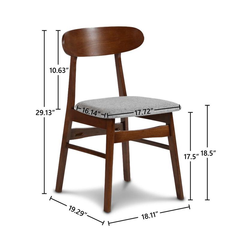 New Classic Furniture Furniture Morocco Dining Chair with Cushion- Set of 2- Gray
