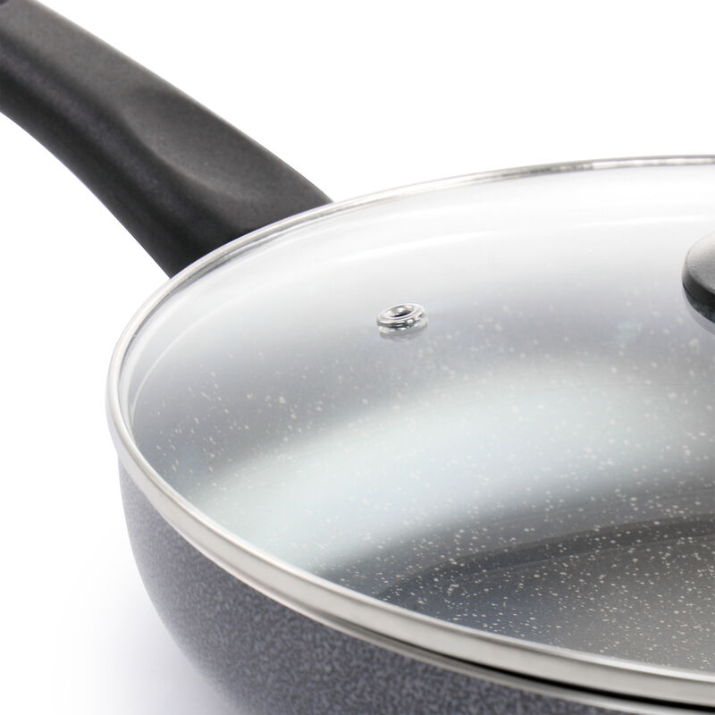 Oster Pallermo 3.5 Quart Aluminum Nonstick Saute Pan in Charcoal with Lid