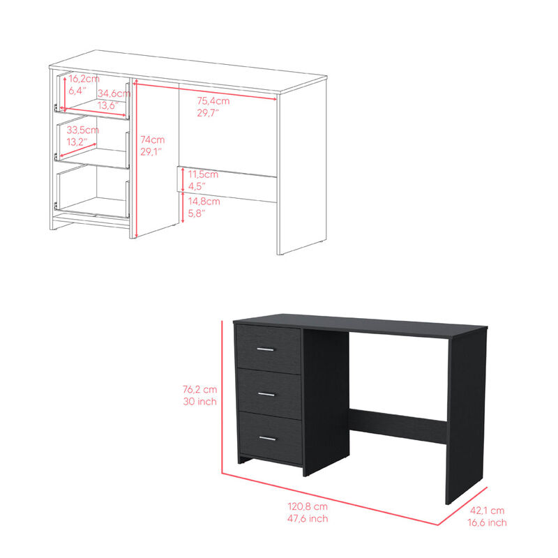 Writting Desk Riverside, Office, Black