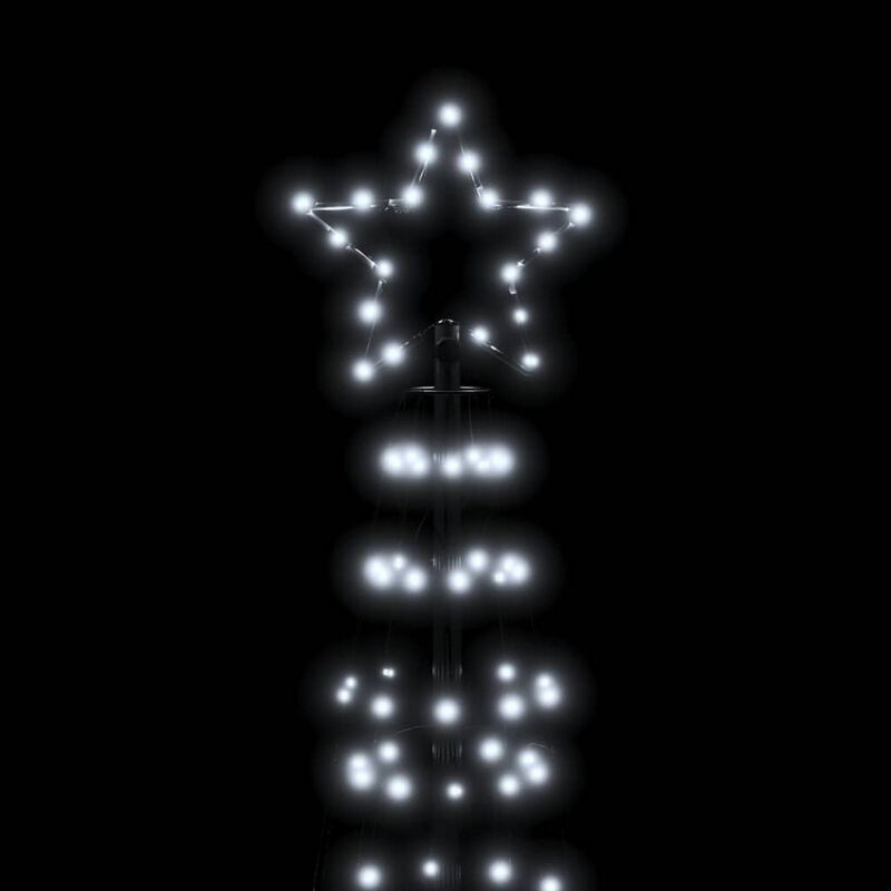 118 Inch Outdoor Cone Christmas Tree Light, 570 Cool White LEDs - Benzara