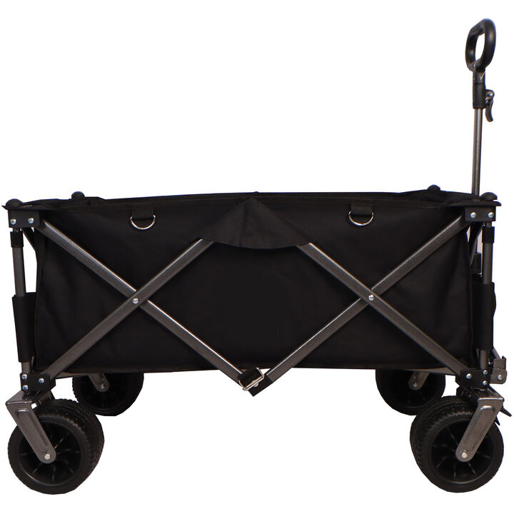 Heavy-Duty Folding Wagon with Big Wheels for Beach Camping and Garden