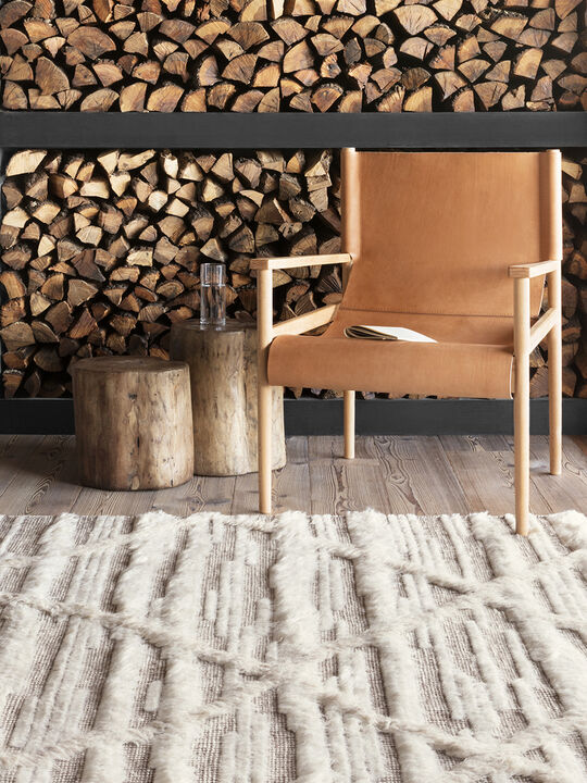 Khalid KF07 Ivory/Taupe 18" x 18" Sample Rug