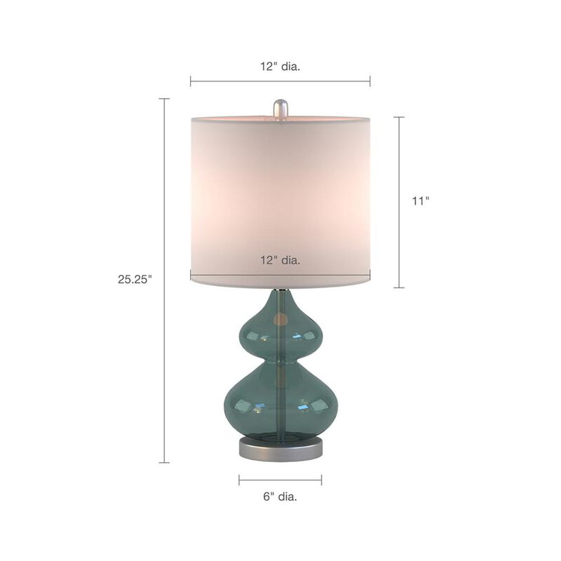 Belen Kox Ellipse Blue Glass Table Lamp Set (Set of 2), Belen Kox