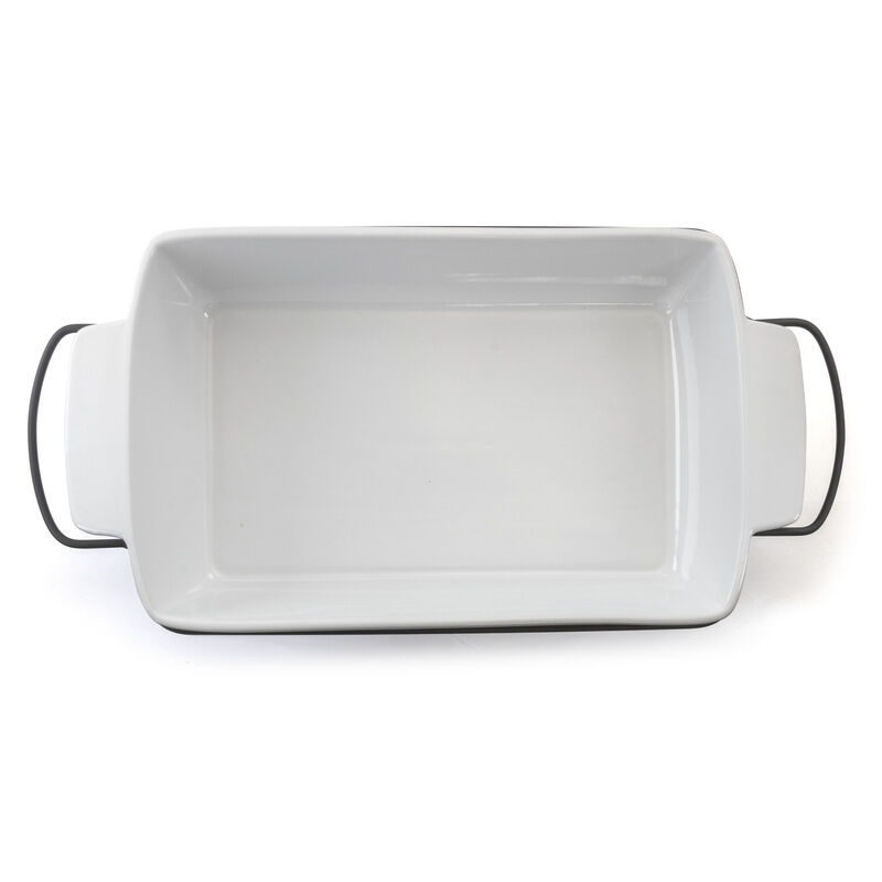 Gibson Elite 2 Piece Rectangle 15.5 Inch Stoneware Bakeware with Metal Rack