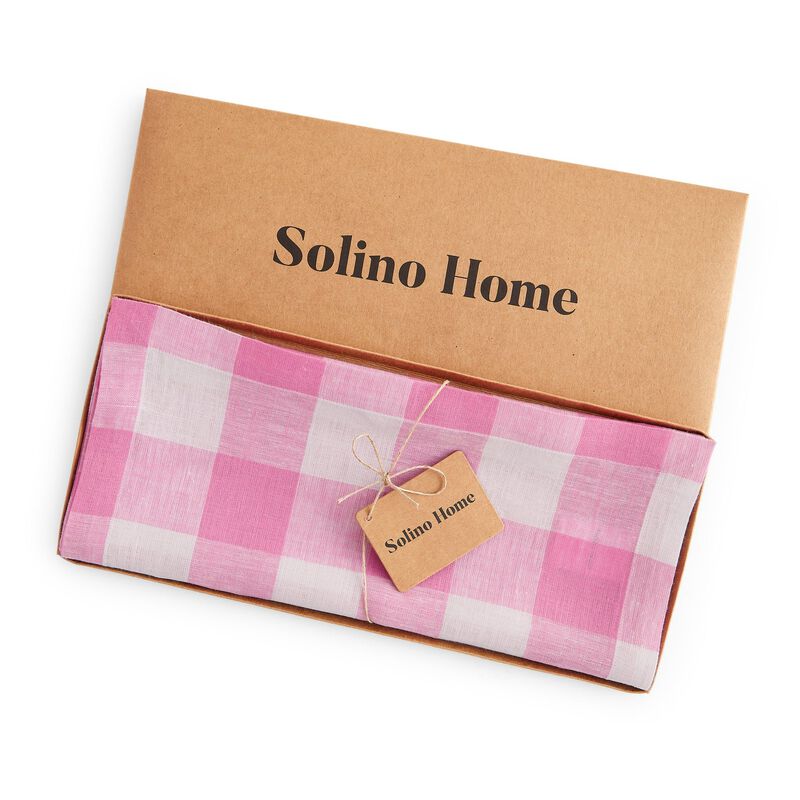 Solino Home 100% Pure Linen Table Runner | Buffalo Check