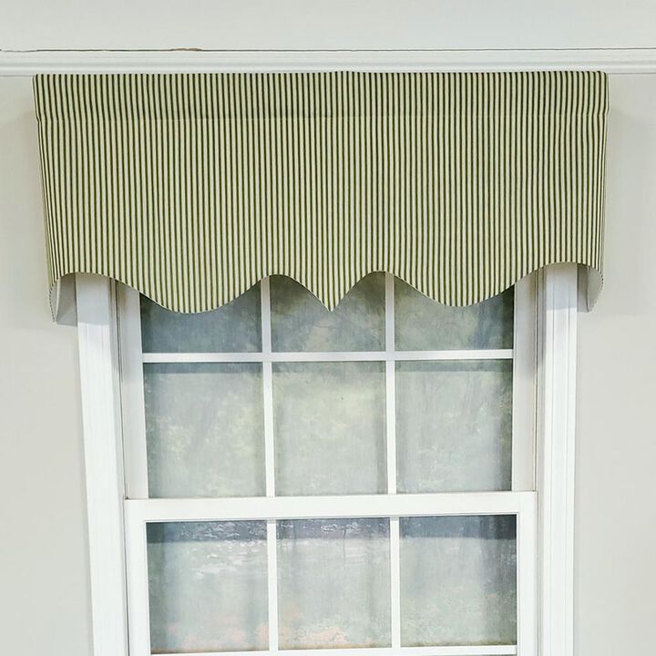 RLF Home Luxurious Modern Design Classic MG-Ticking Stripe Regal Style Window Valance 50" x 17" Black