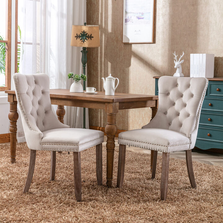 Nikki Collection Modern, High-End Tufted Solid Wood Contemporary Velvet Upholstered Dining