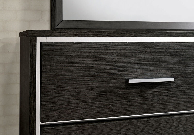Streamdale Modern Nightstand with Chrome Trim