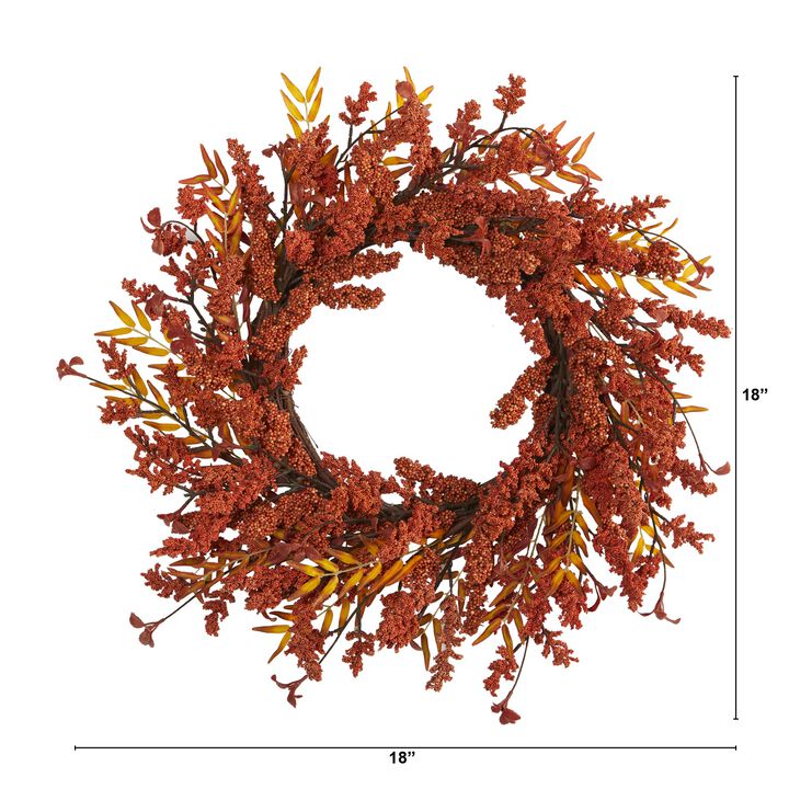 Hivvago 18" Harvest Berry Artificial Wreath