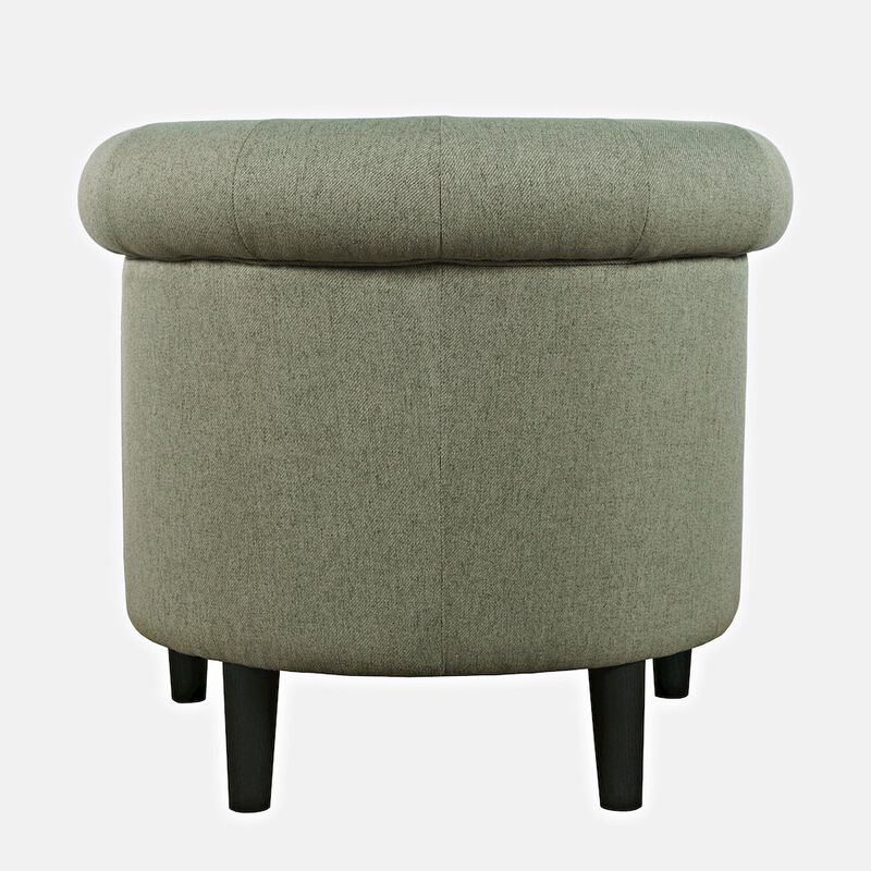 Jofran Contemporary Upholstered Barrel Curved Back Accent Chair