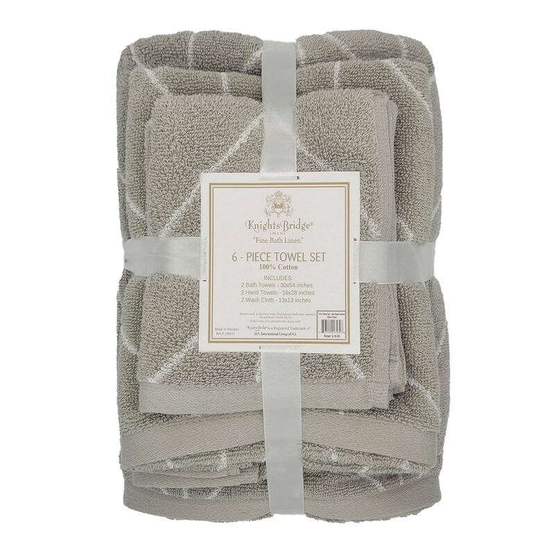 Knightsbridge Luxurious 6 Pieces Yarn Dyed Jacquard All Season Towel