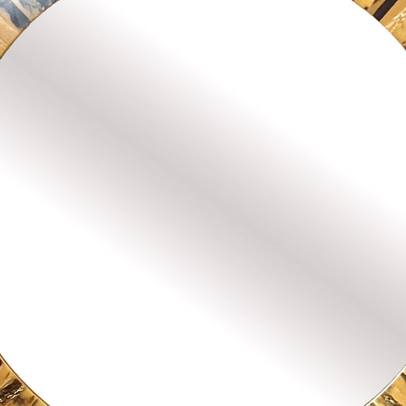 32 Inch Accent Wall Mirror, Round Metal Frame with Agate Inspired Pattern-Benzara