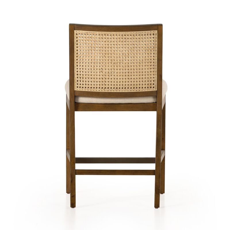 Antonia Cane Armless Counter Stool in Brown