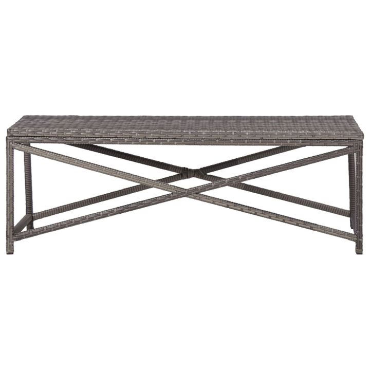vidaXL Garden Bench 47.2" Poly Rattan Gray